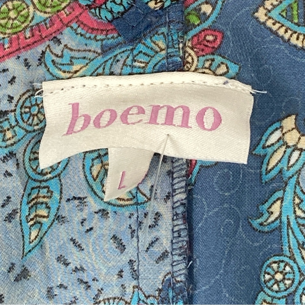 Anthropologie boemo Kimono Maxi Dress Womens Sz L Paisley Caftan - Picture 5 of 16